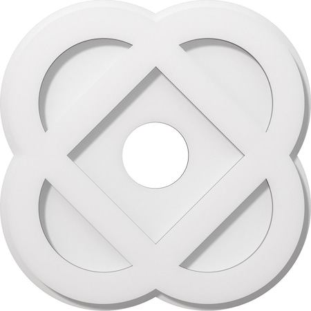 Ekena Millwork Charlotte Architectural Grade PVC Ceiling Medallion, 14"OD x 3"ID x 5 1/2"C x 1"P, One-Piece CMP14CE-03000